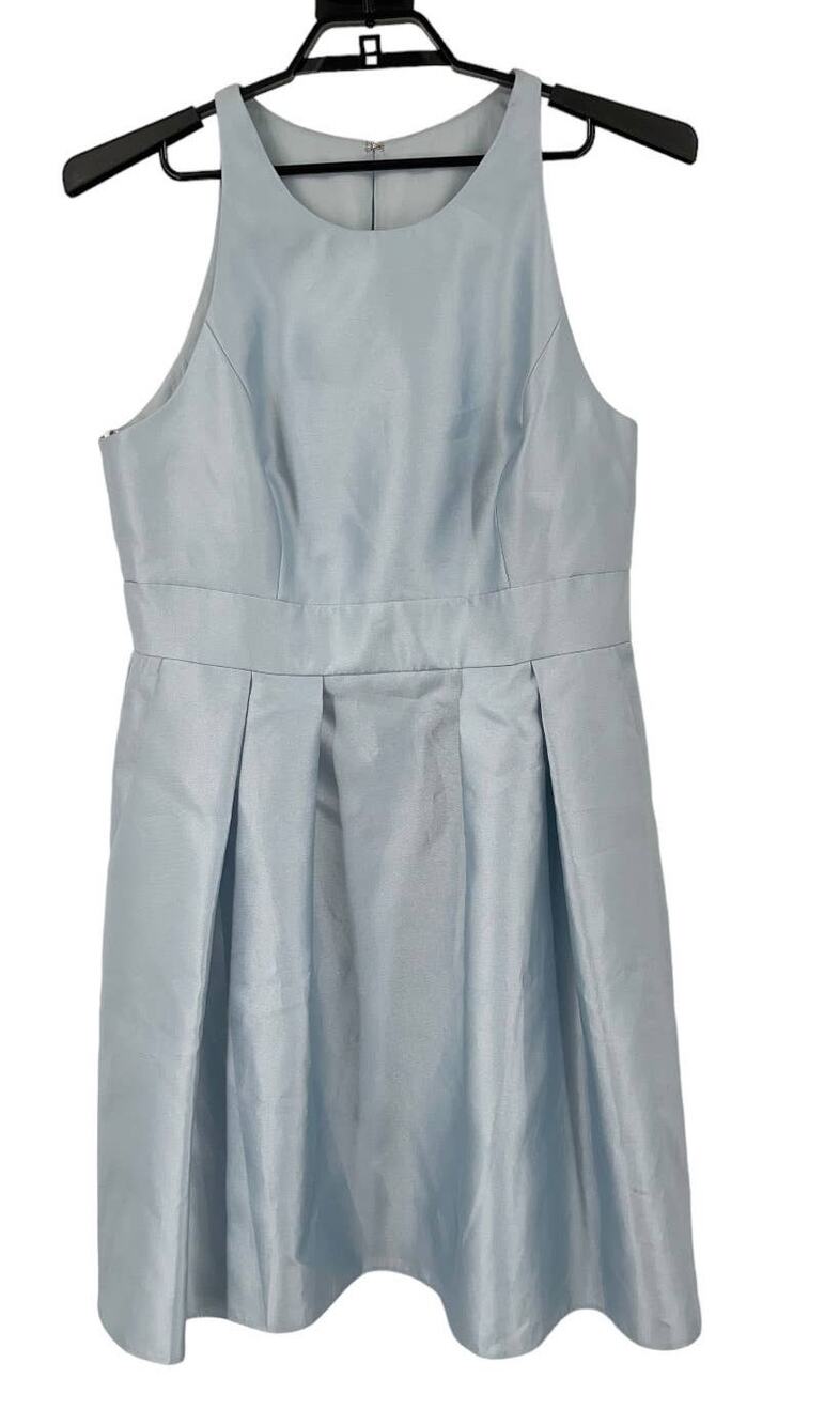 Alfred Sung Womens size 18 dress mist D769 pleated satin a-line blue